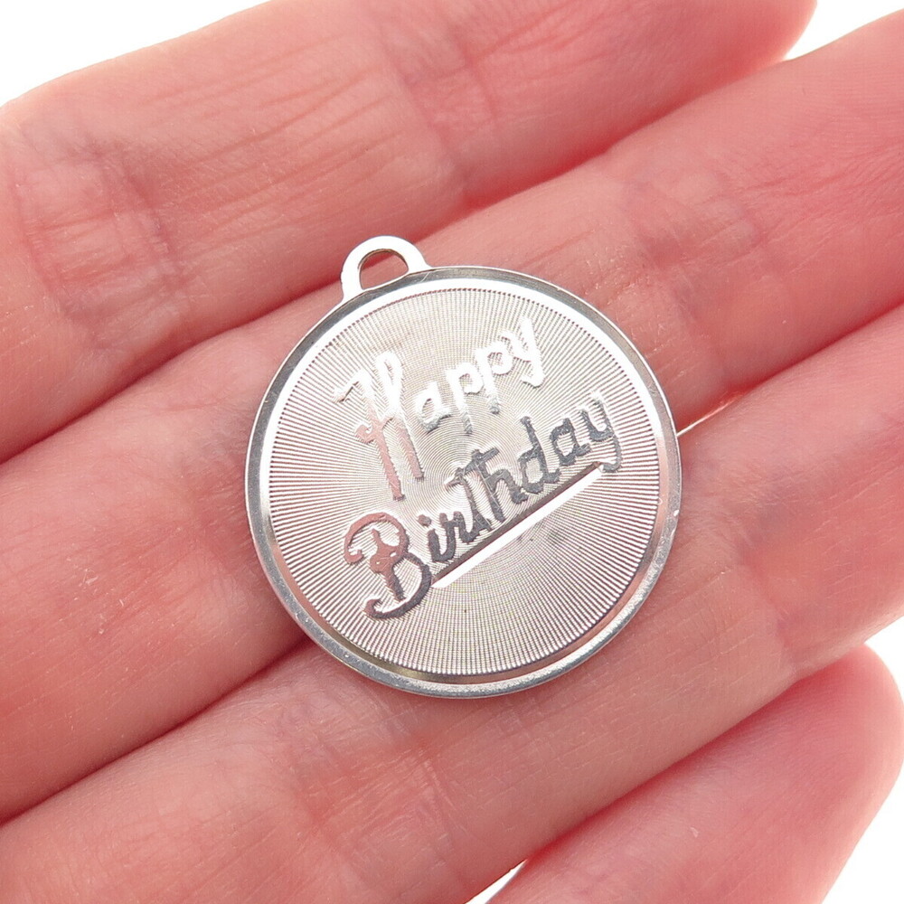 B.A. Ballou 925 Sterling Silver Vintage Happy Birthday Charm Pendant
